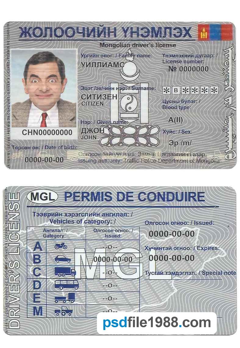 Mongolia Driving License